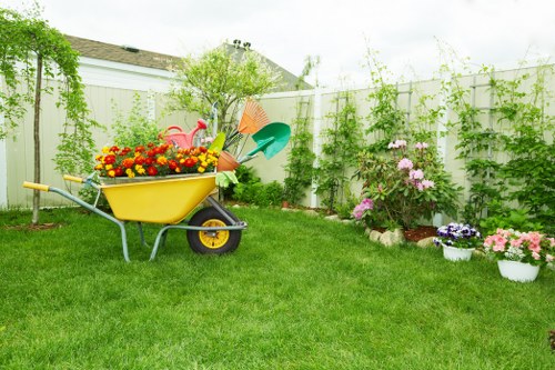 Large suburban garden clearance with team and tools